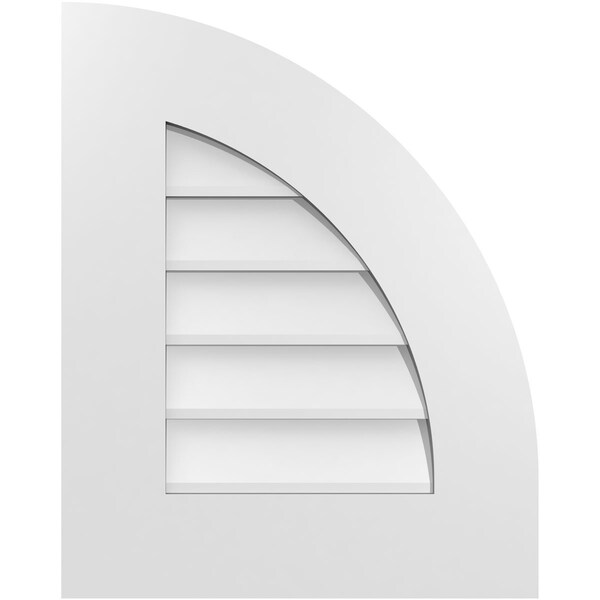 Ekena Millwork Quarter Round Top Right Surface Mount PVC Gable Vent w/ 3-1/2"W x 1"P Standard Frame, 16"W x 20"H GVPQR16X2001SN - main